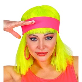 Widmann Neon Headband, 80s, One Size, Accessory, Costume, Theme Party, Carnival, neon pink