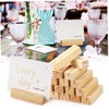 Ipetboom 30 Pcs Wooden Card Holders Rectangular Memo Stands for