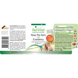 Fairvital Lactobacilli with cranberry - 90 capsules - in DRCaps™ capsules for time-delayed release - Lactobacillus rhamnosus - Lactobacillus acidophilus