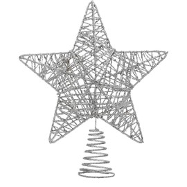 Christmas Tree Topper, Silver Glitter Star for Christmas Tree, Christmas Tree Decoration