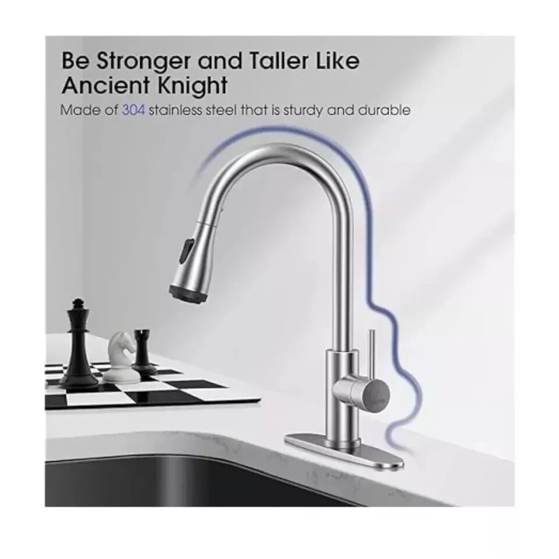 WaterSong Touchless Kitchen Faucet Sink w/ Smart Sensor WS062200 Brushed