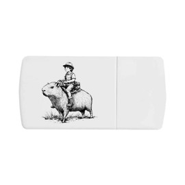 'Boy Riding a Capybara' Pill Box with Tablet Splitter (PI00030477)