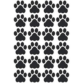 LiteMark Dog Paw Print Stickers, Classroom Decor Floor Decals for Pet Shops, Schools, Daycare, Removable Matte Finish Self Adhesive Stickers - (3 Inch, Black, 24 Pcs)