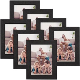 PETAFLOP Picture Frames 4 by 6 7 Pack, Black 4x6 Photo Frames Set for Wall Tabletop Horizontally or Vertically Display