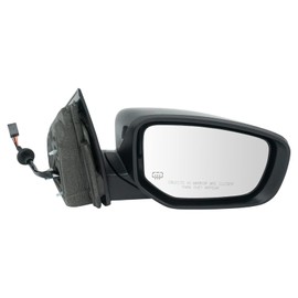 TRQ Right Mirror Power with Heat without Housing Turn Signal Passenger Side Compatible with 2014-2015 Dodge Dart CH1321410