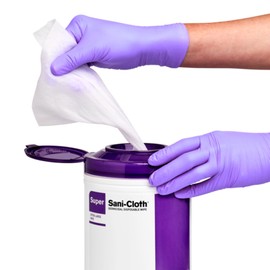 Super Sani-Cloth Surface Disinfectant Cleaner Wipe Canister Alcohol Scent 75 Ct P86984