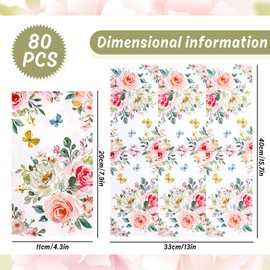 JarThenaAMCS 100Pcs Spring Floral Guest Napkins Disposable Watercolor Pink Flower Butterfly Paper Napkins Aesthetic Dinner Hand Napkins for Bathroom Wedding Bridal Shower Party Supplies Table Decor