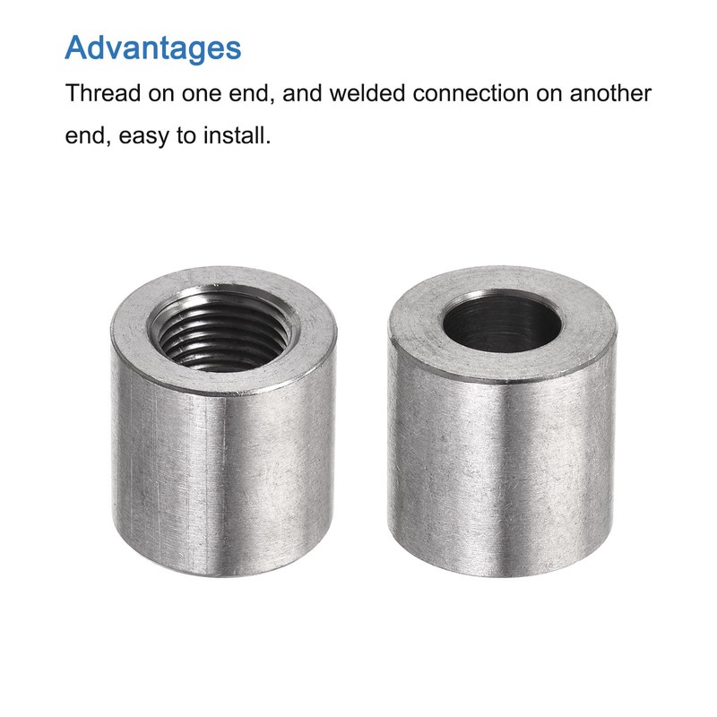 sourcing map Welding Coupling 304 Stainless Steel 1/8 NPT Female