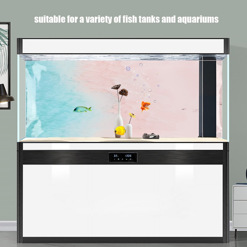 Fish Tank Background Decoration Beach Pattern 3D PVC Self Adhesive