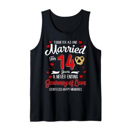 14th Wedding Anniversary 14-Year Married Couple Matching Tank Top