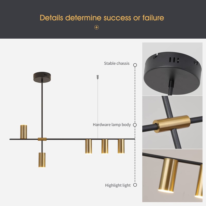 Siittoo Pendant Light Fixtures, Dimmable Modern LED Chandelier Lighting with
