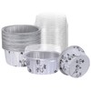 HARFINGTON 50Pcs Baking Cups with Lids 5oz Aluminum Foil Liners