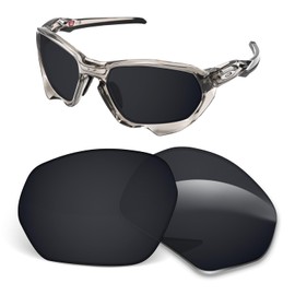 1.5MM Replacement Lenses Compatible With Oakley Plazma OO9019 Sunglasses, Anti-Scratch and Impact Resistant - Dark Black Polarized