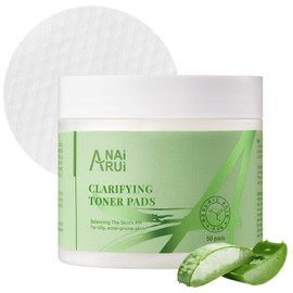 ANAiRUi Klärende Toner Pads für Gesicht mit Azelainsäure, Salicylsäure, Hamamelis, Aloe Vera, Tägliches Toner Pad zum Peeling und Klären von Poren, Hydrating, Niedriger PH Wert, 50 Pads