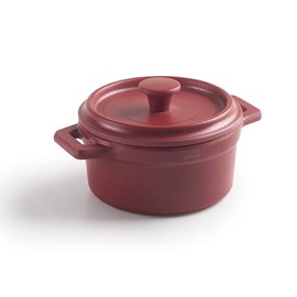 Lacor - 63396 Mini Pot with Lid Melamine Dishwasher Safe BPA Free Diameter 10 cm 210 ml Red