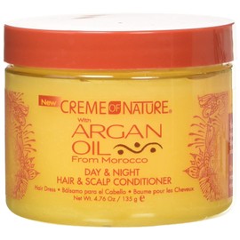 Creme of Nature Argan Oil from Morocco Day & Night Hair & Scalp Conditioner Hair Dress, Softens, Hydrates, Adds Shine & Improves Manageability, 4 oz