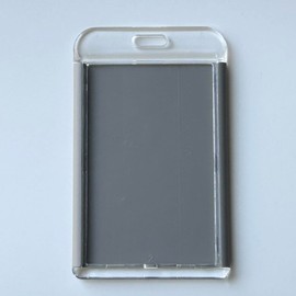 Tamagawa Seisakusho ID Card Holder Full Open Hard Case One Side Clear Vertical Type (Gray)