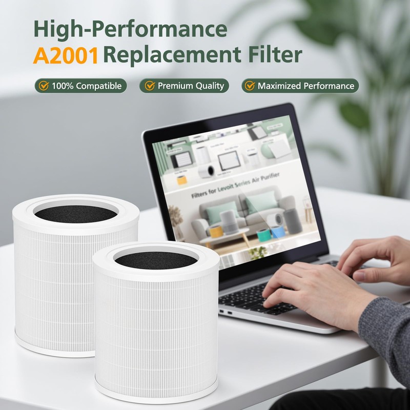 A2001 Replacement Filter Compatible with A2001 Air Purifier, 3-In-1 Efficient