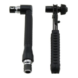 Mini kit de llave de carraca E-outstanding 1 juego negro de 90 grados de doble accionamiento ángulo recto de 1/4 pulgadas de doble cabeza y llave de enchufe en forma de L