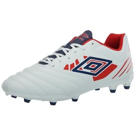 Umbro Men's Tocco 4 League FG Soccer Cleat, White/Blue/Red, 7