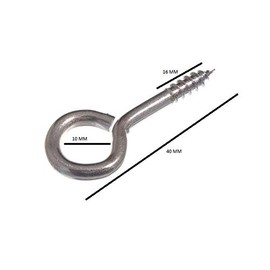 40 x 40mm No.8 Screw In Hooks Closed