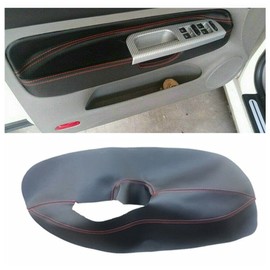 WXZOS 4Pcs Door Armrest Panel Insert Leather Cover for VW 1998-2006 Bora Jetta Golf MK4