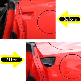 BEBECAR Fits 2014-2019 Corvette C7 Exterior Door Handle Bowl Gloss Black Trim Cover set