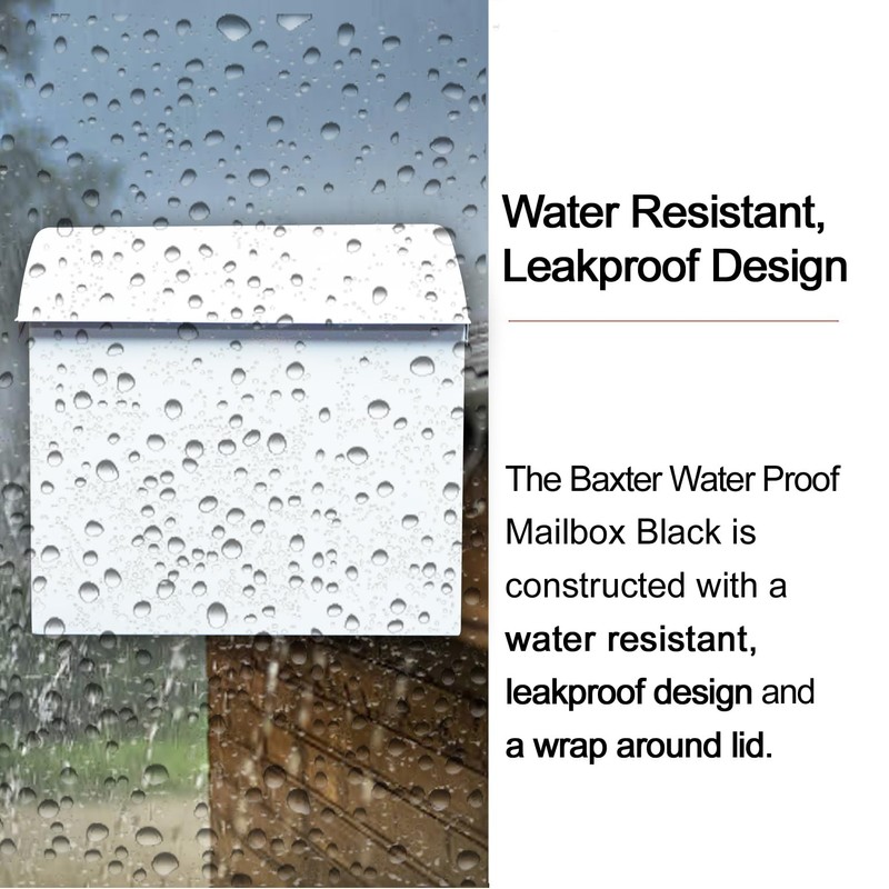 NACH Large Mailbox for House, 12.4”x7.1”x11.8 White Mailboxes for Outside,