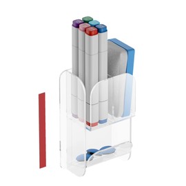 Whiteboard Dry Erase Marker Holder, Acrylic Dry Erase Eraser Holder for Whiteboard, Dry Erase Accessory Organizer, Sticky Whiteboard Magnets and Push Pins Storage Organizer for Dry Erase Whiteboard