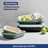 Tramontina Mae 3-Piece Ceramic Porcelain Baking Pans Set, Non Stick