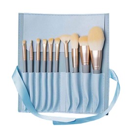 Eowppue Makeup Brush Set - 10 Pieces High-End Makeup Brush Set, Real Techniques Brush Set for Makeup Enthusiasts and Beauty Lovers (Blue & Memory Package)