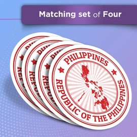 Vinyl Stickers (Set of 2) 10cm - Republic of The Philippines Travel Map Fun Decals for Laptops,Tablets,Luggage,Scrap Booking,Fridges #4503