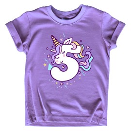 Unicorn 5th Birthday Shirt Outfit for Girls 5 Year Old Fifth Birthday Five Tshirt (6 Years, Purple)