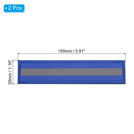 PATIKIL Reflective Patch 1x6", 2 Pcs Hook and Loop Fastener Safety Appliques for Night Sportsperson Worker Hiker, Blue