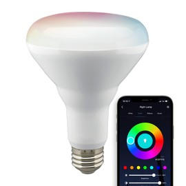Satco S11257 Starfish 9.5W BR30 WiFi Smart LED Light Bulb, Tunable White and Color Changeable, Voice and App Control, 2700K-5000K, White