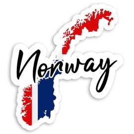 2 x 10cm Norway Flag Map Vinyl Stickers - Norwegian Luggage Sticker #31643 (10cm Tall)