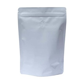 AwePackage High Barrier 8oz Foil Stand up Zipper Pouch Coffee Bag with Valve (Matte White, 25)