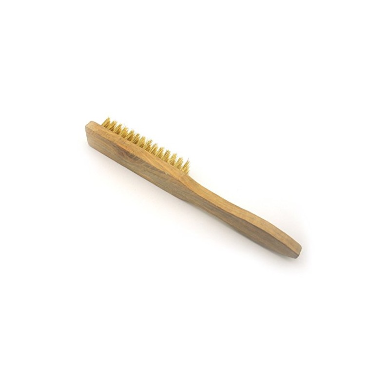 HAND ® Wire Brush Wooden Handle Brass Bristle Suede Shoe