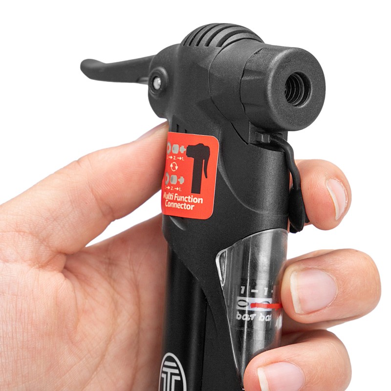 HEYNER® Hand Pump with Pressure Gauge, Compact Bicycle Pump with
