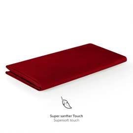 Blumtal Microfibre Flat Sheet - Soft Touch Double Flat Sheet, Wrinkle Free, Aurora Red