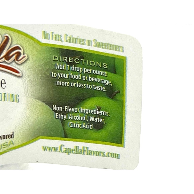 Capella Flavor Drops Green Apple Concentrate 13 Milliliter Bottle