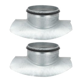 PATIKIL Duct Connector Saddle Take Off for 8" Duct to 4" Outlet Branch Extension, 2 Pcs Galvanized Steel Round 90 Degree Ducting Splitter HVAC Vent Duct Transition with Rubber Gasket
