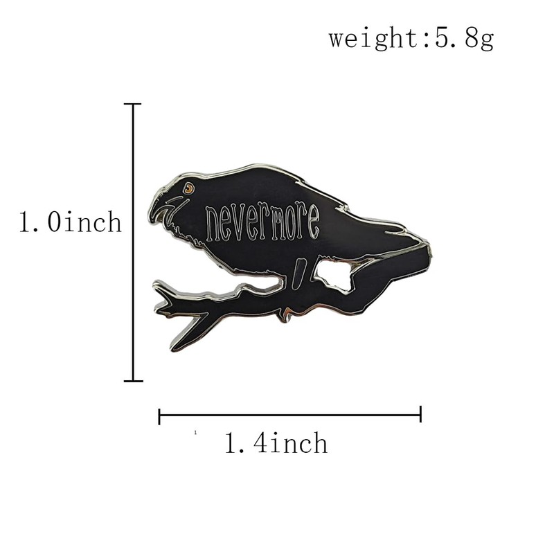 Ficsowy Raven Pin Edgar Allan Poe Nevermore Enamel Pins Metal