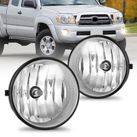 Nilight Fog Light Assembly Compatible with Toyota 2005 2006 2007 2008 2009 2010 2011 Tacoma 2007-2013 Tundra 2008-2017 Sequoia 2004-2006 Solara Replacement w/H10 42W Bulbs