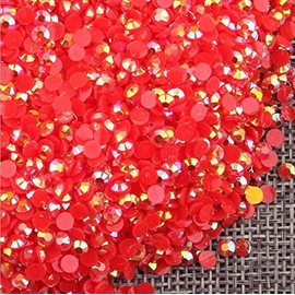 LOVEKITTY ® 3mm 1000 Pieces AB Red AB Jelly Rhinestones Round Flatback Craft Decoration