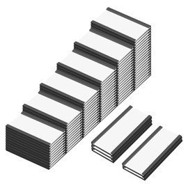 MVISUAL C Channel Magentic Label Holders 1x2 Inch with Paper Inserts and Clear Plastic Protectors,Magnetic Data Card Holders File Cabinet Labels,Pack of 100