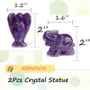 XIANNVXI 2Pcs 2" Crystal Angel Elephant Statue Healing Crystals Amethyst