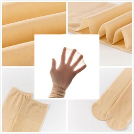 6 pairs of women's transparent knee-high stockings, toe-reinforced nylon socks, women's knee-high stockings, all one siz (CA/US, Alpha, One Size, Regular, Regular, Nude color)