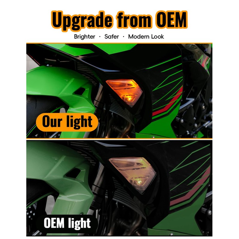 LUXEMOTO Front Turn Signal Light for Ninja ZX6R, LED Amber