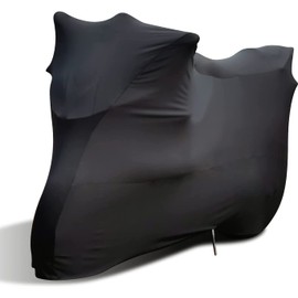 TECTICO Indoor Motorcycle Cover Elastic Breathable Soft Stretch M Full Protection for Garage Motorcycle Show, Black, 86 x 37 x 43 Inches